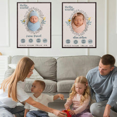 Minimalist Birth Stats Poster | Custom Baby Announcement | Modern Nursery Print | A4, A2, 8x10