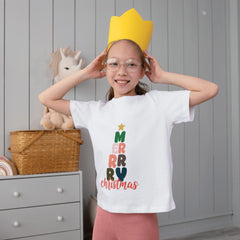 Merry Christmas Tree Text PNG | 300 DPI Holiday Shirt Design | Retro Xmas Sublimation Printable