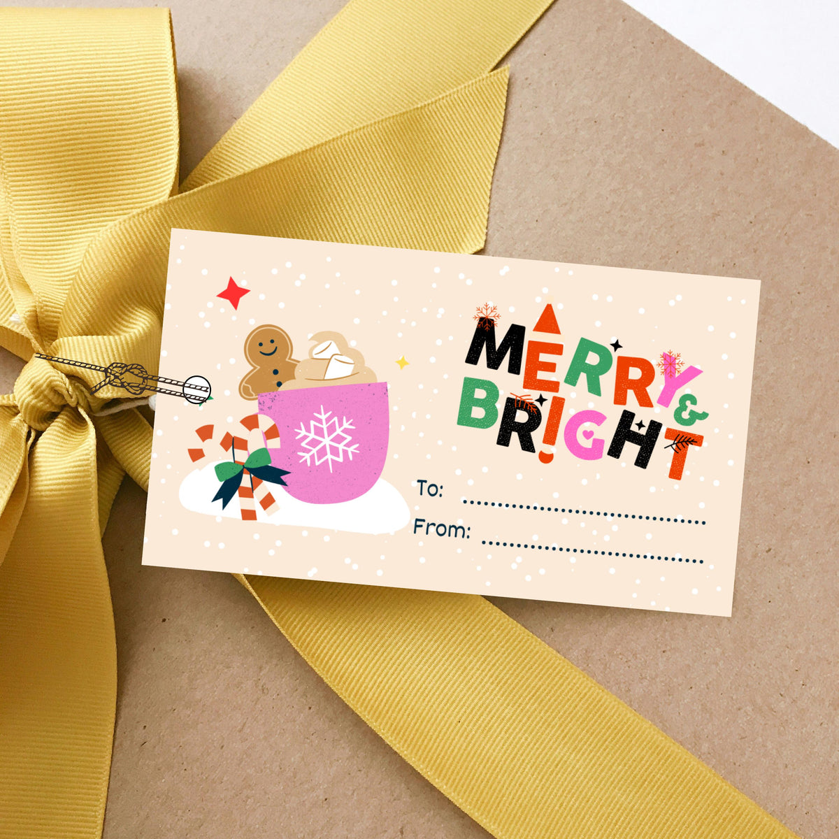 Merry & Bright Christmas Gift Tags | Editable Printable (Digital Download)