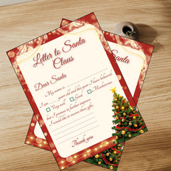 Christmas Letter to Santa Printable, Christmas Wishlist | Kids Holiday Activity Sheet | size 8.5x11 inch