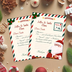 Santa Letter Template for Kids 8.5x11 inch , Christmas Printable PDF