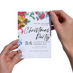 Printable Christmas Party Invitation Template, Digital 5x7 Holiday Invitation, Editable Xmas Invite, Instant Download