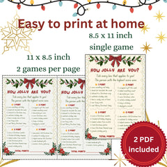 How Jolly Are You? Christmas Group Activity – 8.5x11 inch & 2-Per-Page PDF Printable – Instant Download