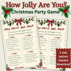 How Jolly Are You? Christmas Group Activity – 8.5x11 inch & 2-Per-Page PDF Printable – Instant Download