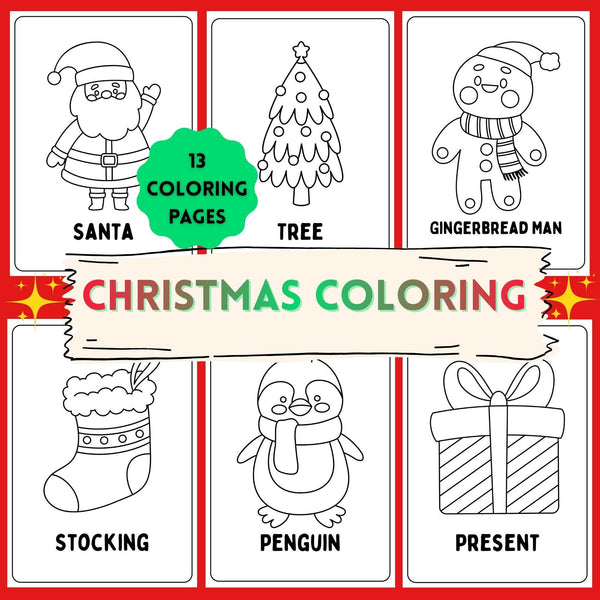 Christmas Coloring Pages | Kids Printable Activities (Digital PDF)