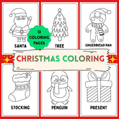 Christmas Coloring Pages | Kids Printable Activities (Digital PDF)