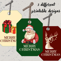 Printable Christmas Gift Tags Bundle | Vintage Santa, Reindeer & Present Tag | Instant Download PDF  Ready-to-Print