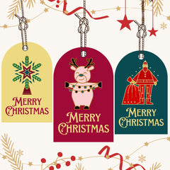 Printable Xmas Gift Tags | 4 A4 Sheets | 3 Designs + Mixed Sheet  | Christmas Labels