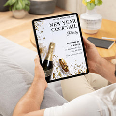 New Year's Eve Cocktail Party Invitation | Canva Template (PDF)