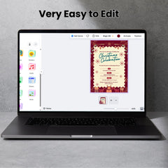Editable Christmas Party Invitation Template | Burgundy and Gold (Digital Canva 5x7 Card)