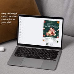 Family Christmas Pajamas Party Editable Invitation |5 x 7 inch | instant download
