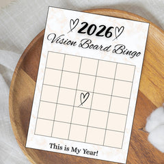2026 Vision Board Bingo Printable & Editable | Goal Setting Bingo | Manifestation Planner | Canva Template