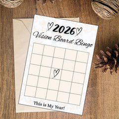 2026 Vision Board Bingo Printable & Editable | Goal Setting Bingo | Manifestation Planner | Canva Template