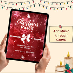 Merry Christmas Digital Invite | Editable Canva Christmas Reel | Holiday Promo Video | Instagram Story & Reels
