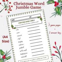 Christmas Word Jumble Game | Holiday Family Activity (PDF)