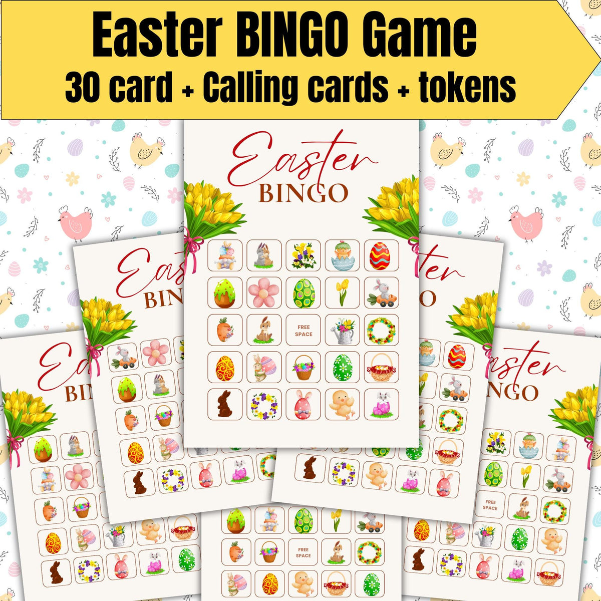 Easter Bingo Game , kids activity, Family Fun , Instant Download (Printable PDF)