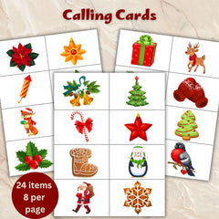 Christmas Bingo Game Printable | Calling Cards + Tokens  A4 size  | 20 BINGO Cards 5 x 7 inch| Instant Download