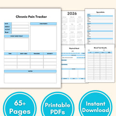 Undated Medical Planner Printable | Health Tracker, Medication Log (A4/US Letter) (PDF Download)