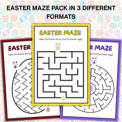 Easter Maze Game | Kids Activity, Classroom Fun (A4 PDF Download, 25 Pages)