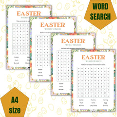 Easter Word Search Printable, Kids Spring Activity, Classroom Game (PDF Download)