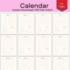 Floral Gratitude Journal, Daily Wellness Planner (PDF Download 8.5x11)