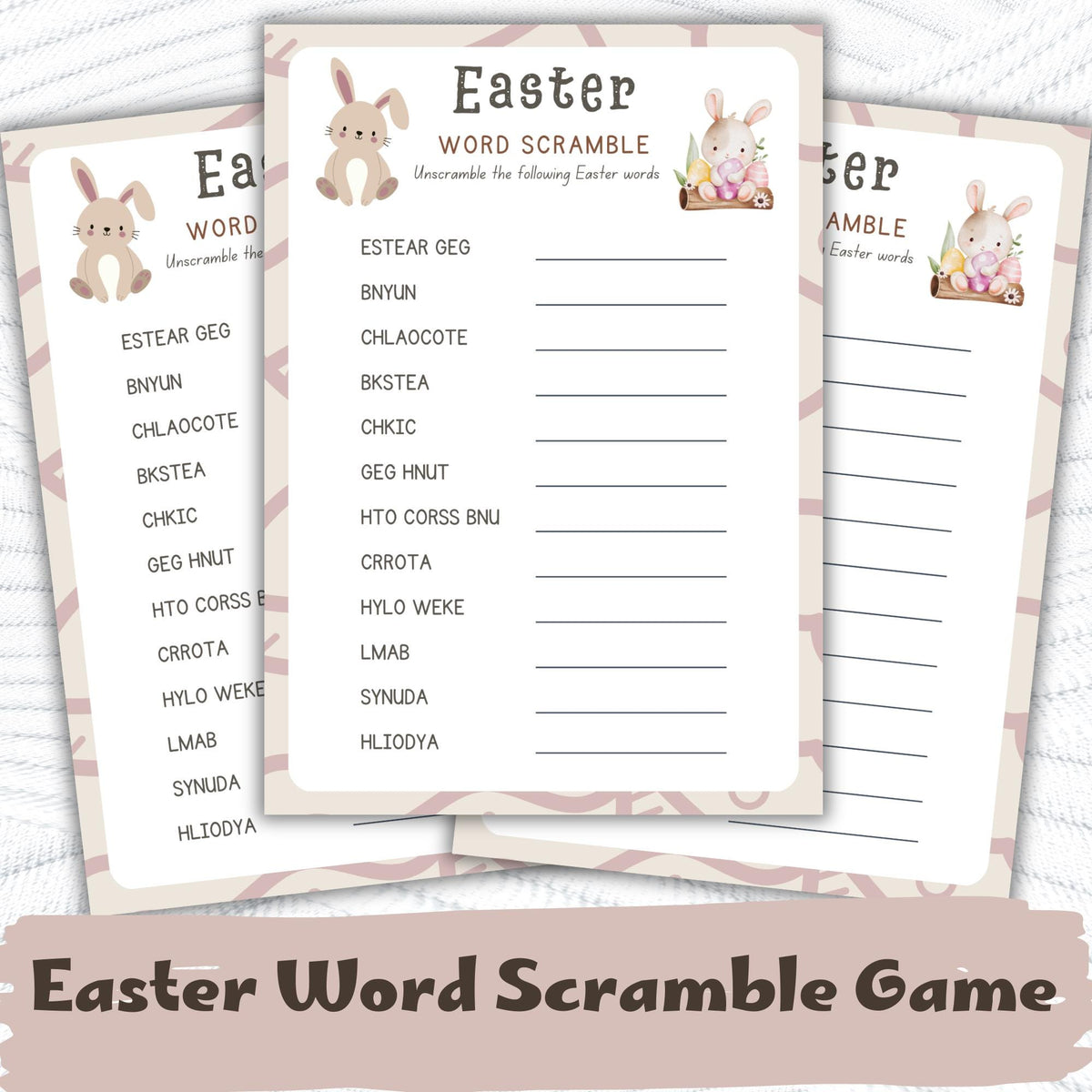 Easter Word Scramble Game | Kids Activity, Printable PDF