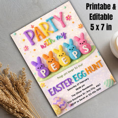 Easter Egg Hunt Invitation Template | Editable Canva 5x7 Printable Easter Party Invite