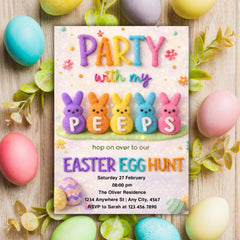 Easter Egg Hunt Invitation Template | Editable Canva 5x7 Printable Easter Party Invite