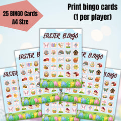 Easter Bingo Game Printable for Kids and Family Fun  | Holiday Party Activity & Classroom Game