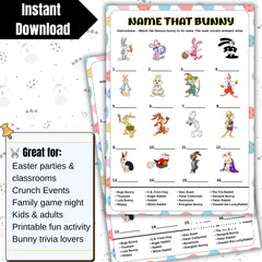 Easter Name That Bunny Game | Printable Easter Party Activity (PDF & JPG Downloadable Files Included)