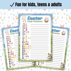 Easter Emoji Pictionary Game | Printable Easter Activities for Kids & Adults | Classroom Activity, Instant Download