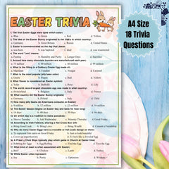 Easter Trivia Game Printable | Fun Holiday Party Game for Kids, Families & Classrooms | Instant Download