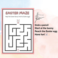 Easter Maze Game | Kids Activity, Classroom Fun (A4 PDF Download, 25 Pages)