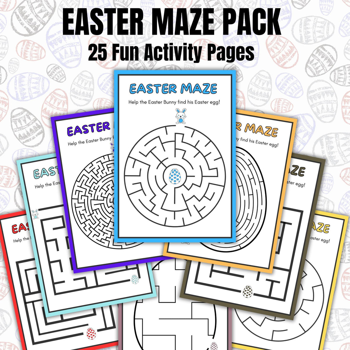 Easter Maze Game | Kids Activity, Classroom Fun (A4 PDF Download, 25 Pages)