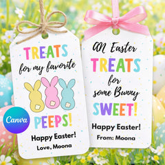 Editable Easter Gift Tags | Printable Bunny Designs (Digital Download)