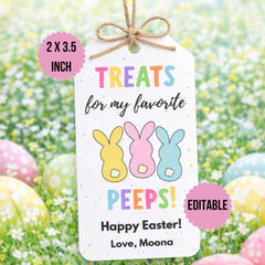 Editable Easter Gift Tags | Printable Bunny Designs (Digital Download)
