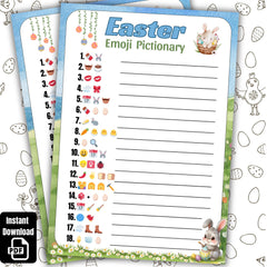 Easter Emoji Pictionary Game | Printable Easter Activities for Kids & Adults | Classroom Activity, Instant Download
