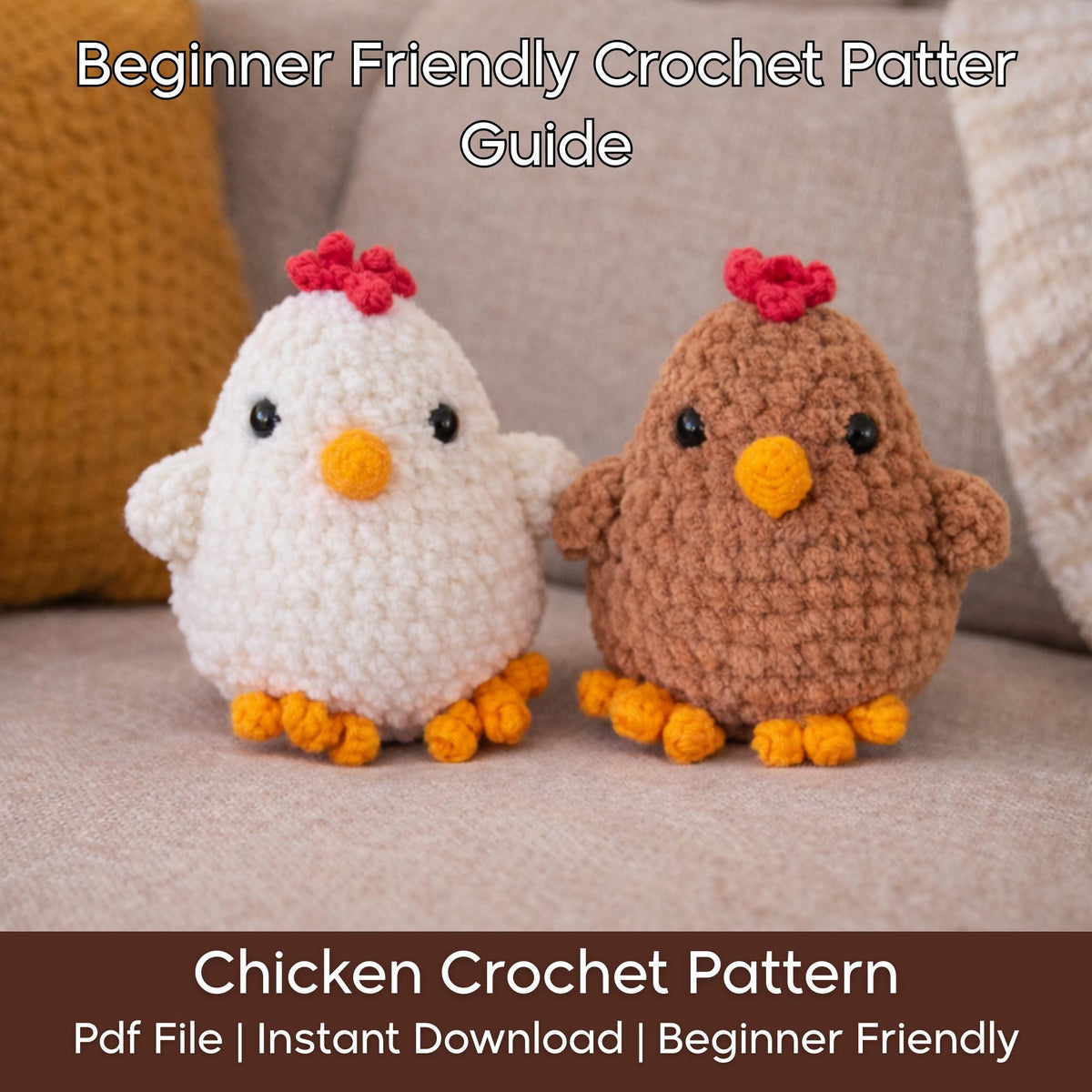 Amigurumi Chicken Crochet Pattern, Beginner Friendly (PDF Download)
