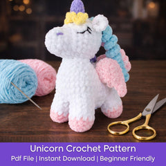 Unicorn Crochet Pattern PDF  | Amigurumi Unicorn Digital Download | Beginner Friendly Step-by-Step Guide