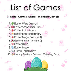 Easter Games Bundle | 10 Printable Party Activities (Digital Download)