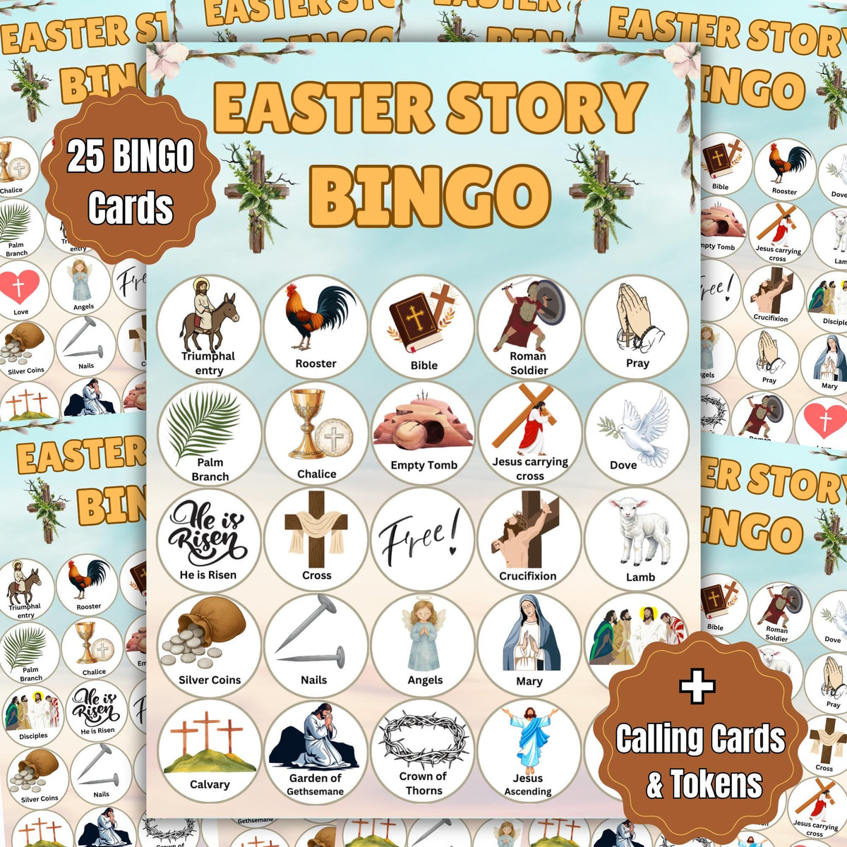 Easter Story Bingo | Christian Bible Game, Church Activity (PDF Printable)