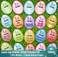 Easter Egg Hunt Reward Tokens | Printable Game for Kids (PDF Download)