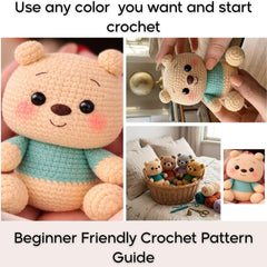 Crochet Bear Pattern PDF  | Beginner Amigurumi Teddy Bear | Easy Plush Toy Instant Download