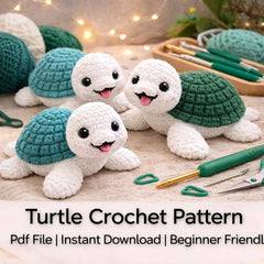 Turtle Crochet Pattern PDF | Beginner Amigurumi Turtle Tutorial | Easy Digital Download