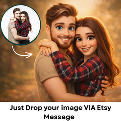 Custom Pixar Style Portrait | Personalized Couple, Family Gift (Digital Download)
