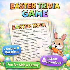 Easter Trivia Game Printable | Fun Holiday Party Game for Kids, Families & Classrooms | Instant Download