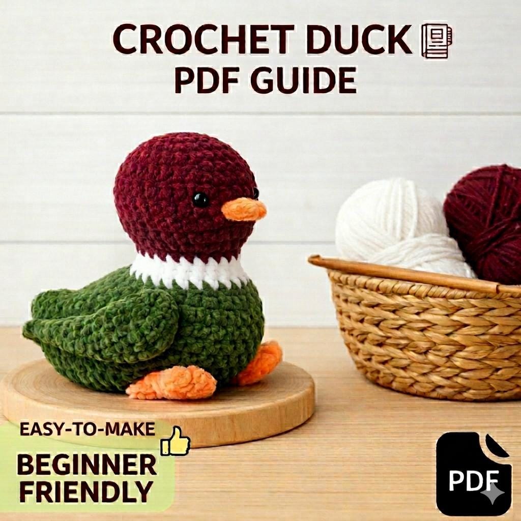 Crochet Duck Amigurumi Pattern | Easy Beginner Plush Toy PDF (Instant Download)