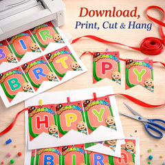 Birthday Bunting Banner A-Z | Printable Kids Party Decor (Digital Download)
