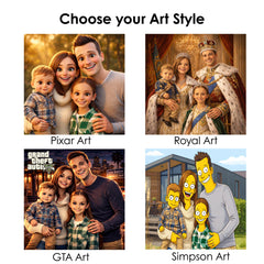Pixar Style Portrait from Photo , Custom Family & Couple Portrait , Digital 3D Cartoon Artwork Gift