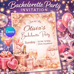 Editable Bachelorette Party Invitation | Hen Party Canva Template (Digital Download)